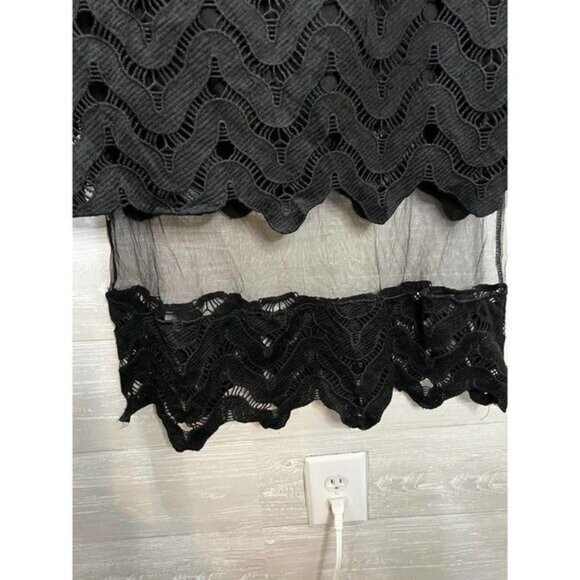 Black Lace‎ Sleeveless Tiered Midi Dress Small - Picture 6 of 7